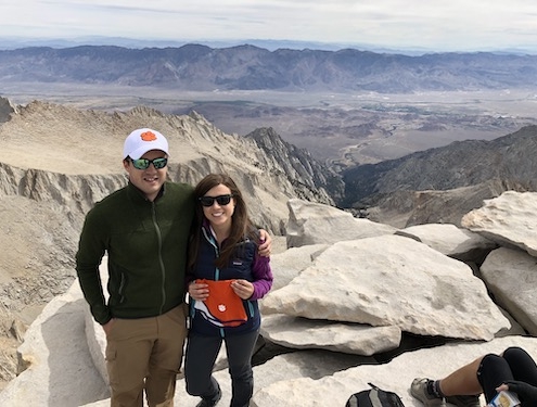 California: (15) Kristen \u201911 and Atticus \u201911 Mabry ascended up the Mountaineer Route of Mount Whitney to a height of 14,505 feet. \u201cThe Mountaineer Route takes three days from the Whitney Portal but affords amazing views of the night sky and glacier lakes. Following the descent, we traveled through (the other) Death Valley at -282 feet.\u201d